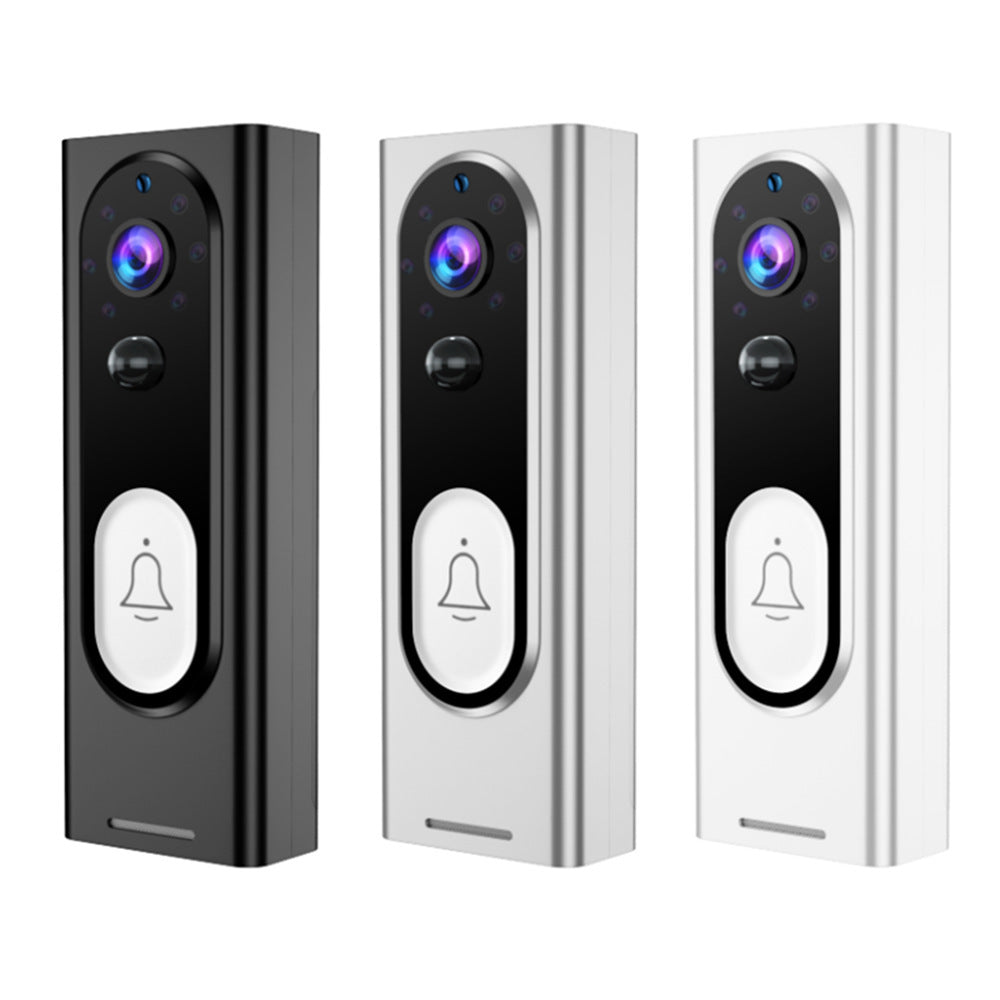 Three wireless doorbell components on a white background