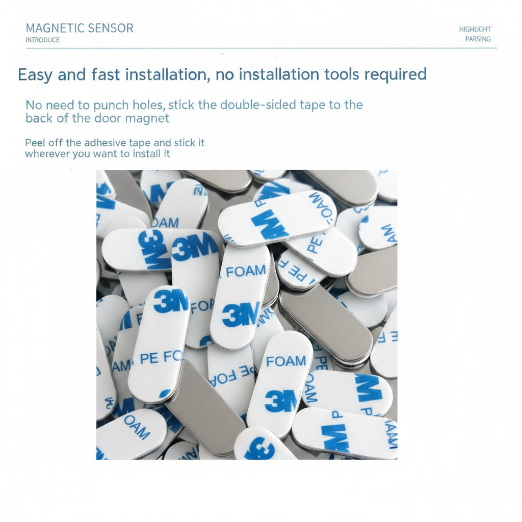 Multiple rolls of 3M foam tape with text on a blue background