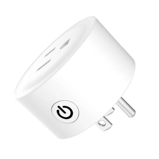 White power adapter with a power symbol on a white background